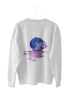 Yugure Sakura Midnight Moon™ French Terry Cotton T-Shirt White