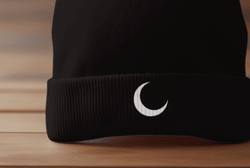 Standard Black Yugure Crescent Moon™  Beanie
