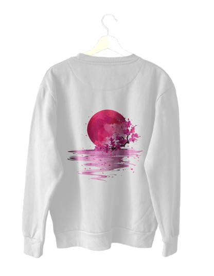 Yugure Sakura Strawberry Moon™ French Terry Cotton T-Shirt White