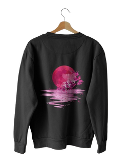 Yugure Sakura Strawberry Moon™ French Terry Cotton T-Shirt Black