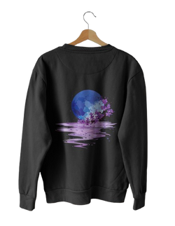 Yugure Sakura Midnight Moon™ French Terry Cotton T-Shirt Black