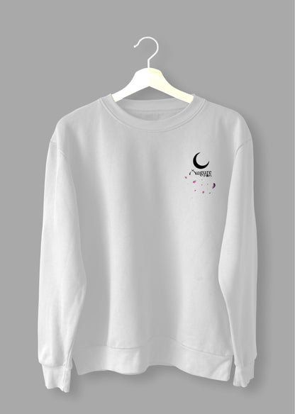 Yugure Sakura Midnight Moon™ French Terry Cotton T-Shirt White